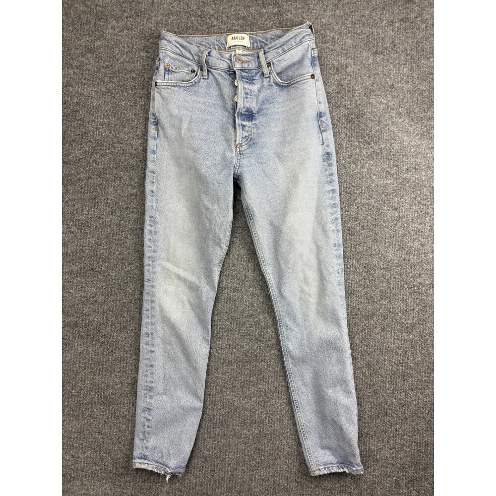 AGOLDE Nico High Rise Skinny Jeans Womens 25 Light Wash Button Fly 25x27.5
